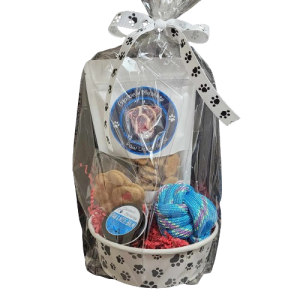 pup dog treat gift basket